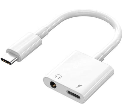 USB-C - 2 In 1 Splitter kabel voor Opladen & Muziek luisteren tegelijk