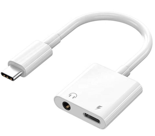 USB-C - 2 In 1 Splitter kabel voor Opladen & Muziek luisteren tegelijk