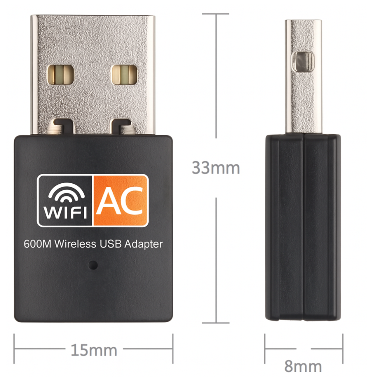 USB WiFi Adapter 600Mbps - Dual Band 2.4GHz-5GHz - Draadloze Netwerkadapter voor PC & Laptop