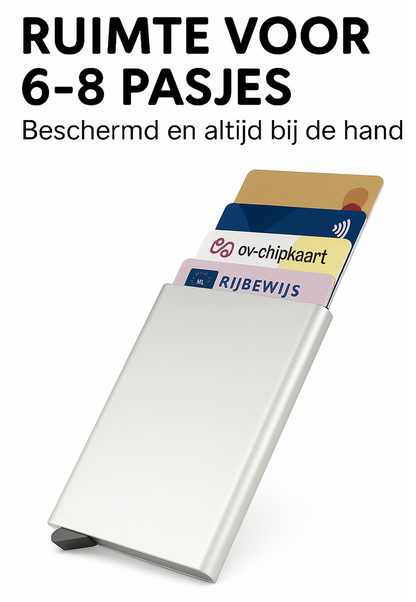 Uitschuifbare dunne pasjeshouder RFID - Zilver