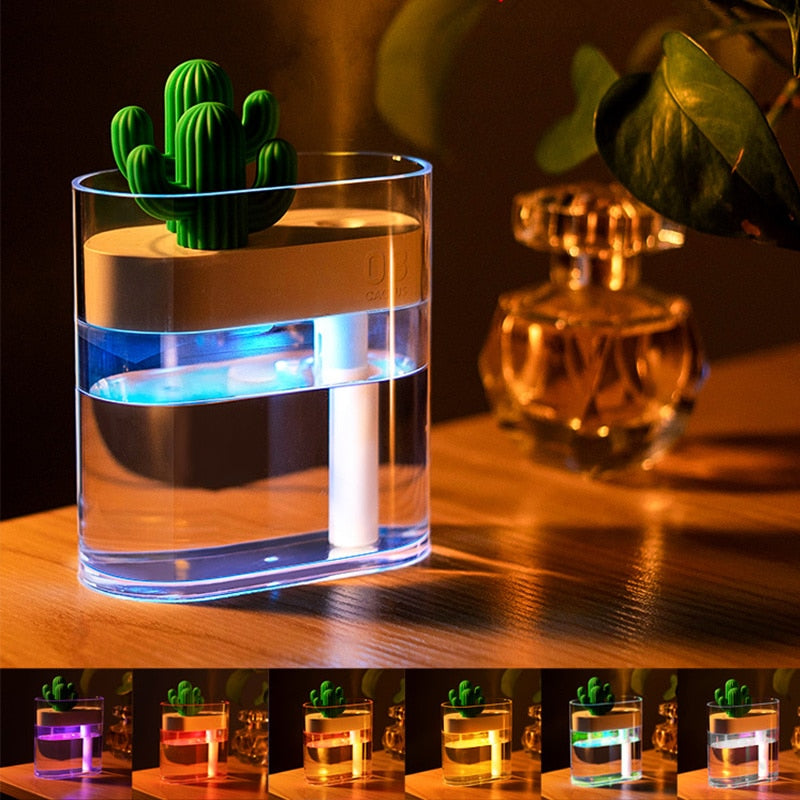 Ultrasone cactus aroma diffuser met ledverlichting van 160 ml