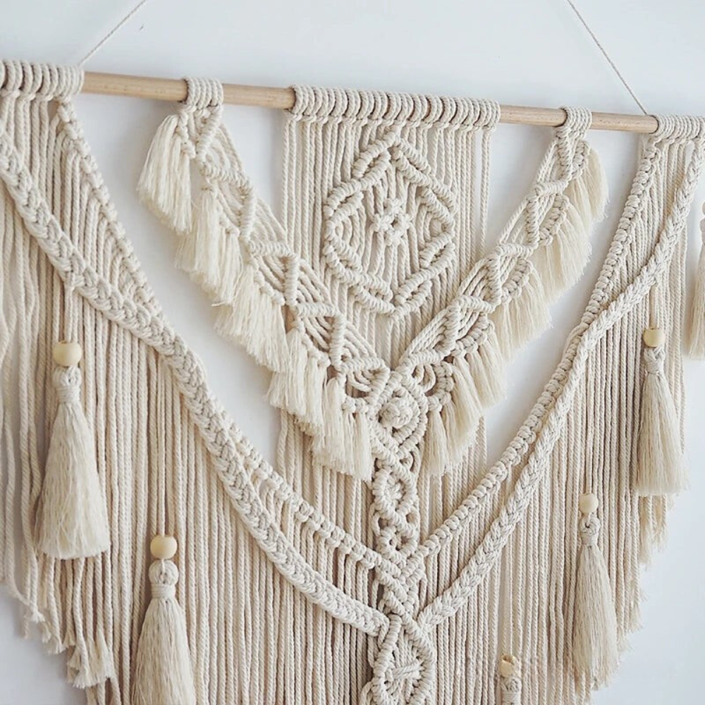 BohoNest Handgeknoopte Macramé Wandkleed van 75 x 95 cm