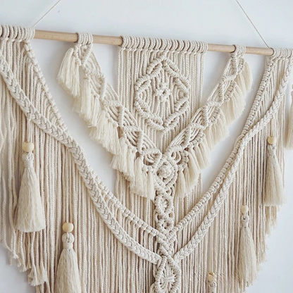BohoNest Handgeknoopte Macramé Wandkleed van 75 x 95 cm