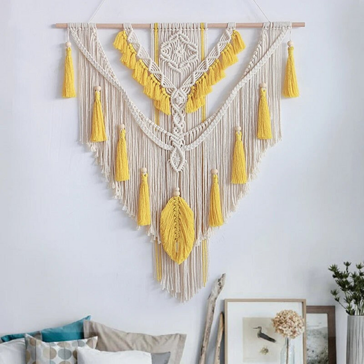 BohoNest Handgeknoopte Macramé Wandkleed van 75 x 95 cm