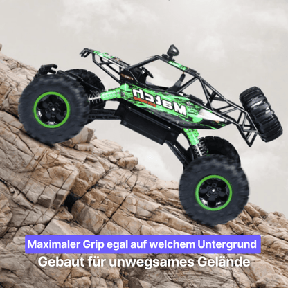 Op afstand bestuurbare 4x4 monstertruck met off-road banden