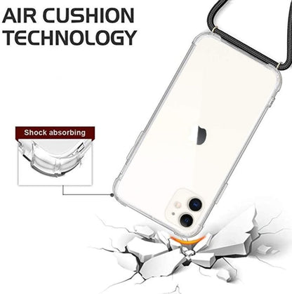 Transparant TPU telefoonhoesje met verstelbaar draagkoord voor iPhone 11