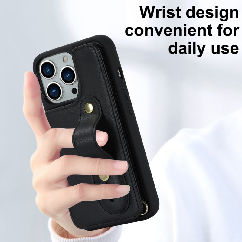 Telefoonhoesje met pasjeshouder en draagkoord voor iPhone 16 Pro
