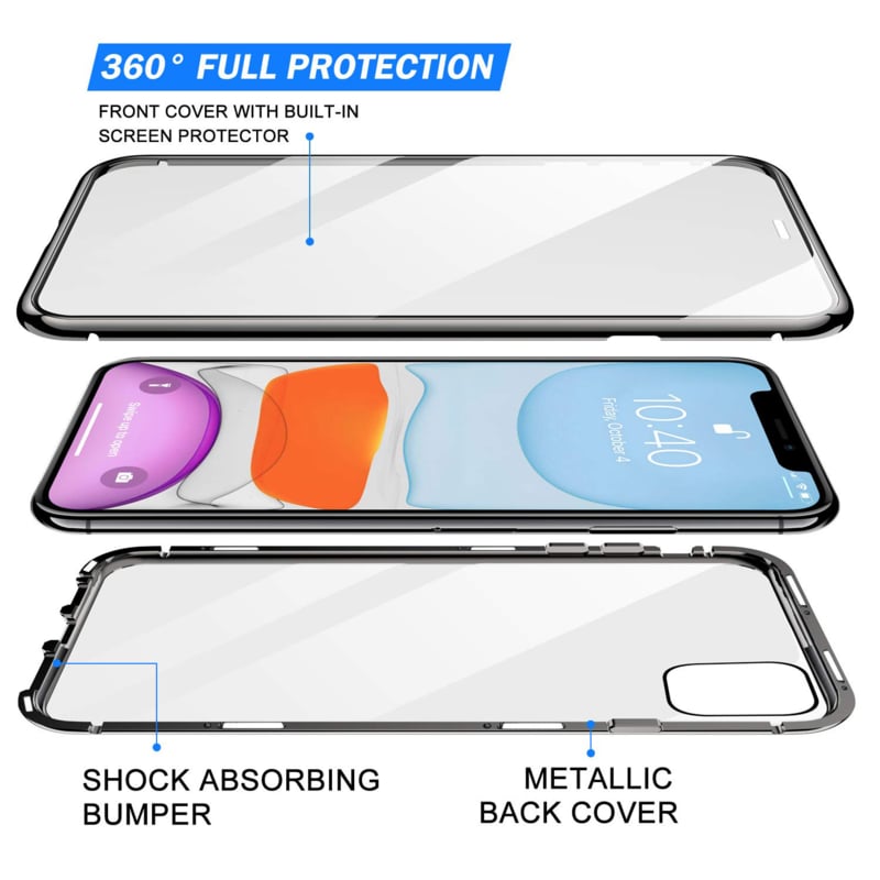 Magnetisch Telefoonhoesje met Dubbelzijdig Glas voor iPhone 11 Pro