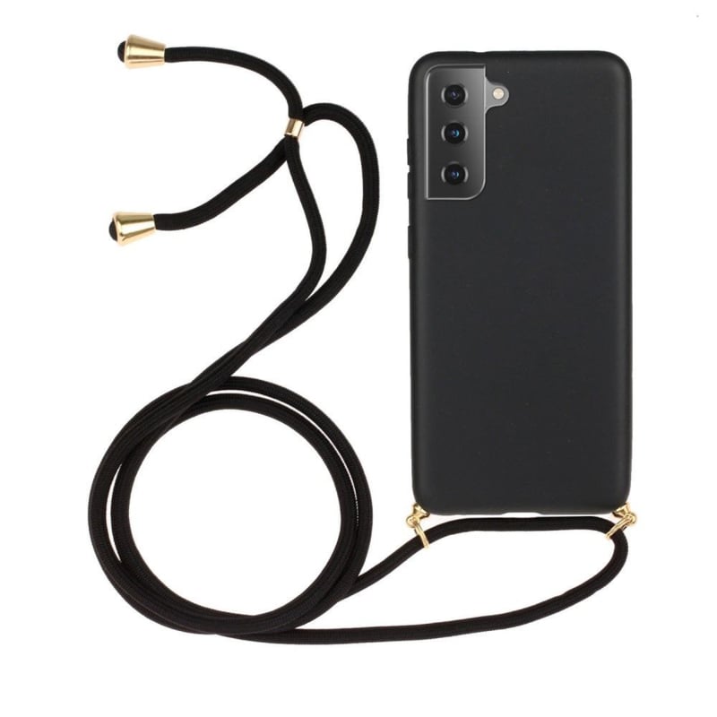 Galaxy S21 Plus Crossbody TPU Hoesje met Verstelbaar Koord Zwart