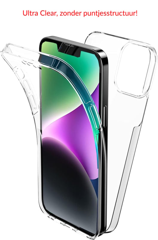 Transparant 360 graden hoesje voor iPhone 14 Plus met screenprotector