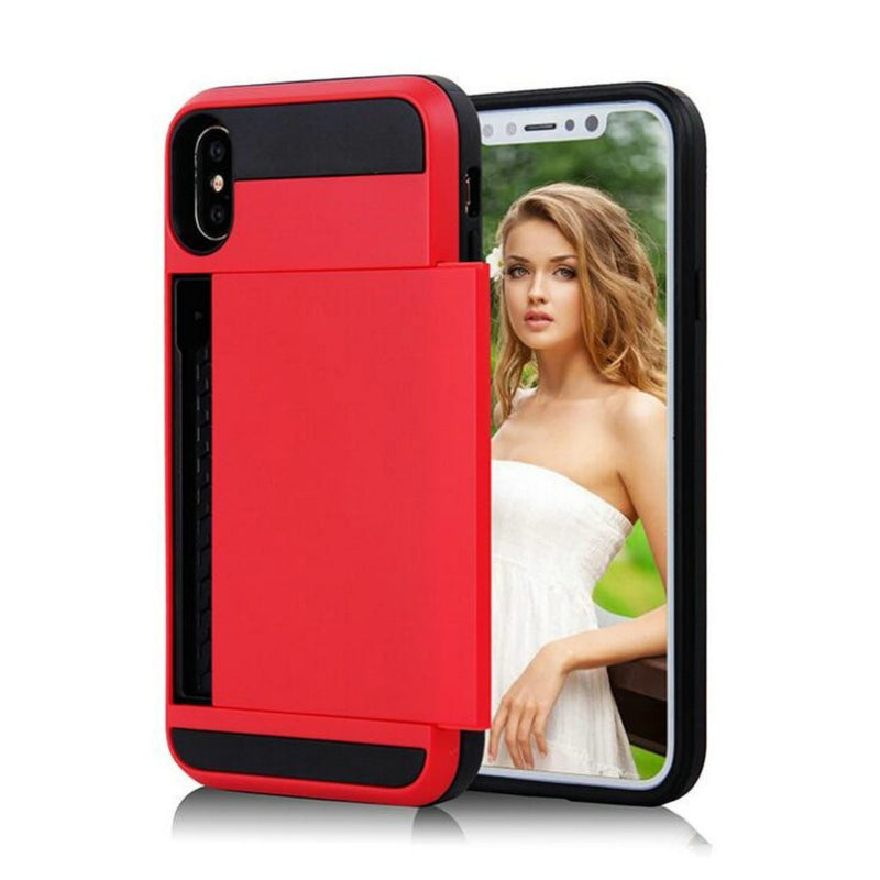 Slide armor telefoonhoesje met pashouder voor iPhone X / Xs