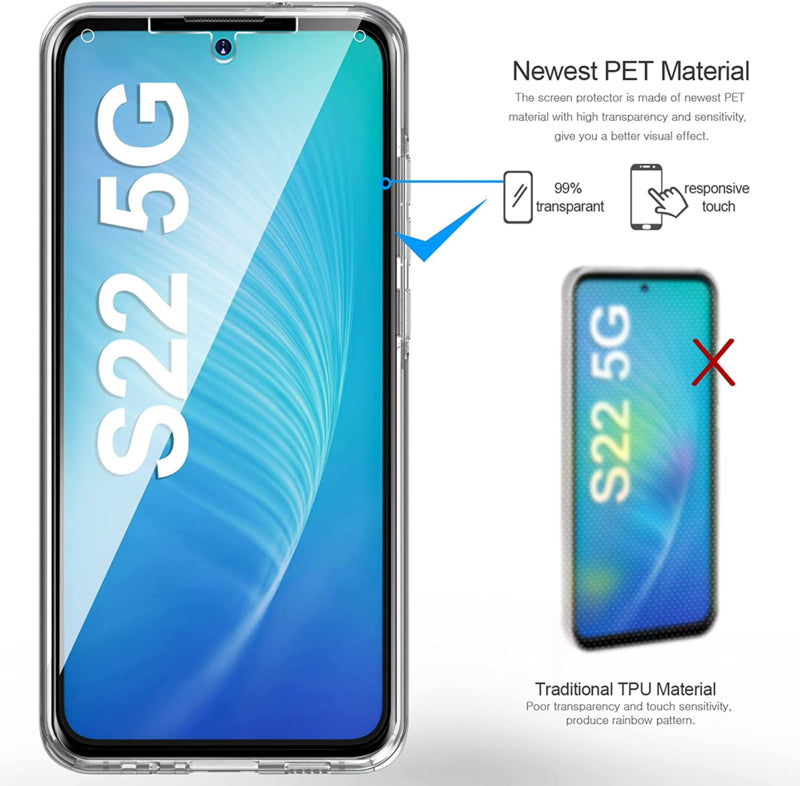 Transparant hybride telefoonhoesje met 360 graden bescherming voor Galaxy S22