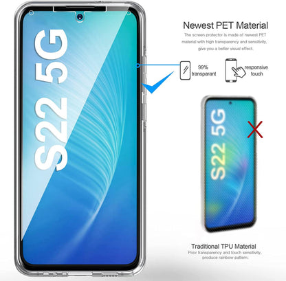 Transparant hybride telefoonhoesje met 360 graden bescherming voor Galaxy S22