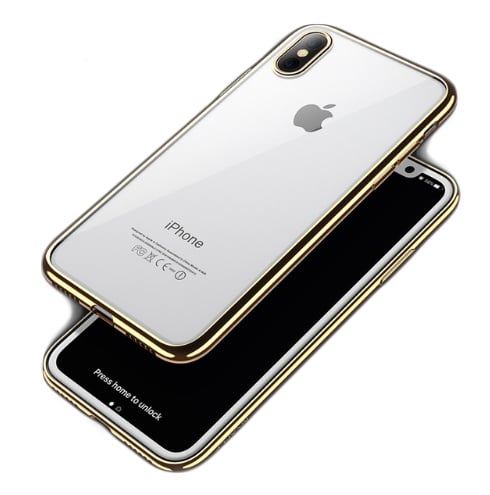 Transparant TPU telefoonhoesje met gegalvaniseerde coating voor iPhone Xs Max