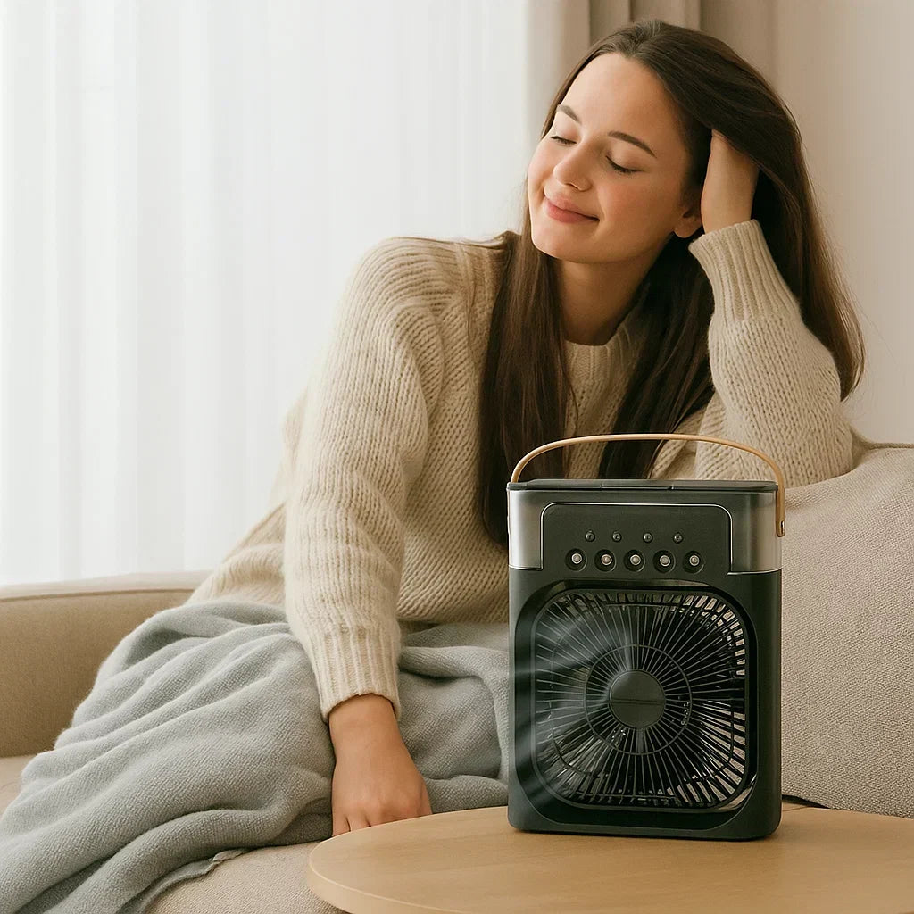 Draagbare mini airconditioner met oplaadbare batterij
