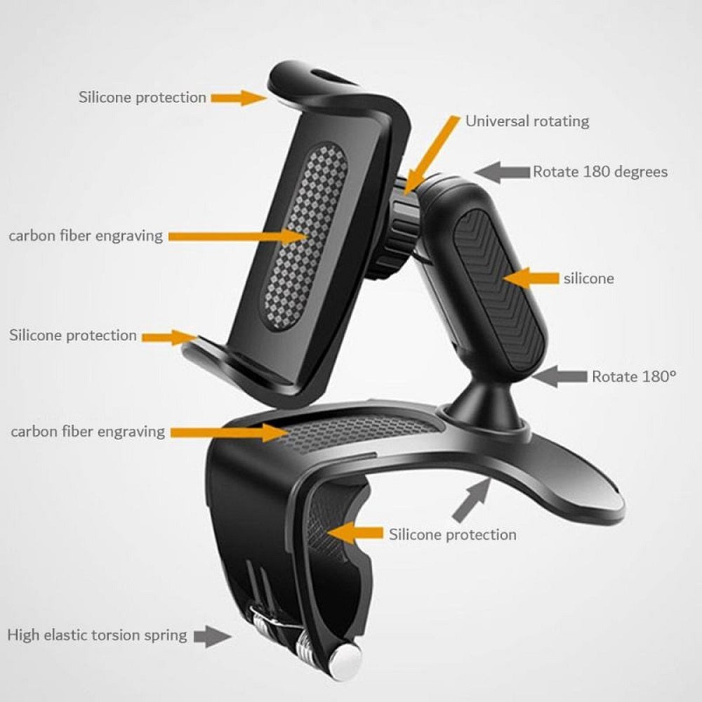 Universele auto telefoonhouder met 360 graden rotatie