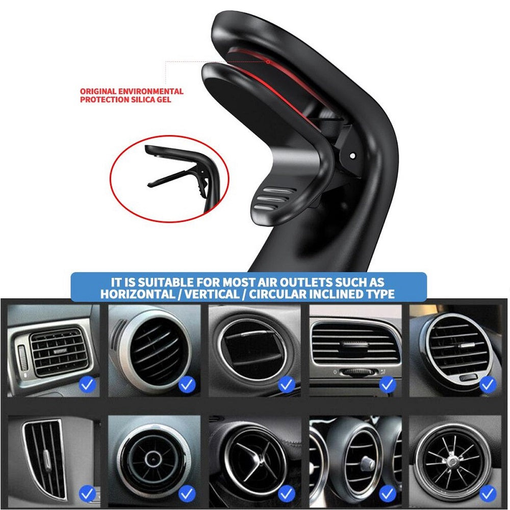 Magnetische auto telefoonhouder met ventilatierooster klem zilver LB-461