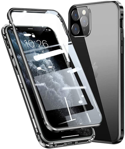 Magnetisch telefoonhoesje voor iPhone 12 Pro Max met dubbelzijdig glas
