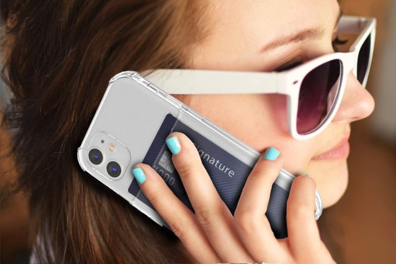 Transparant TPU Hoesje met Pasjeshouder voor iPhone 13