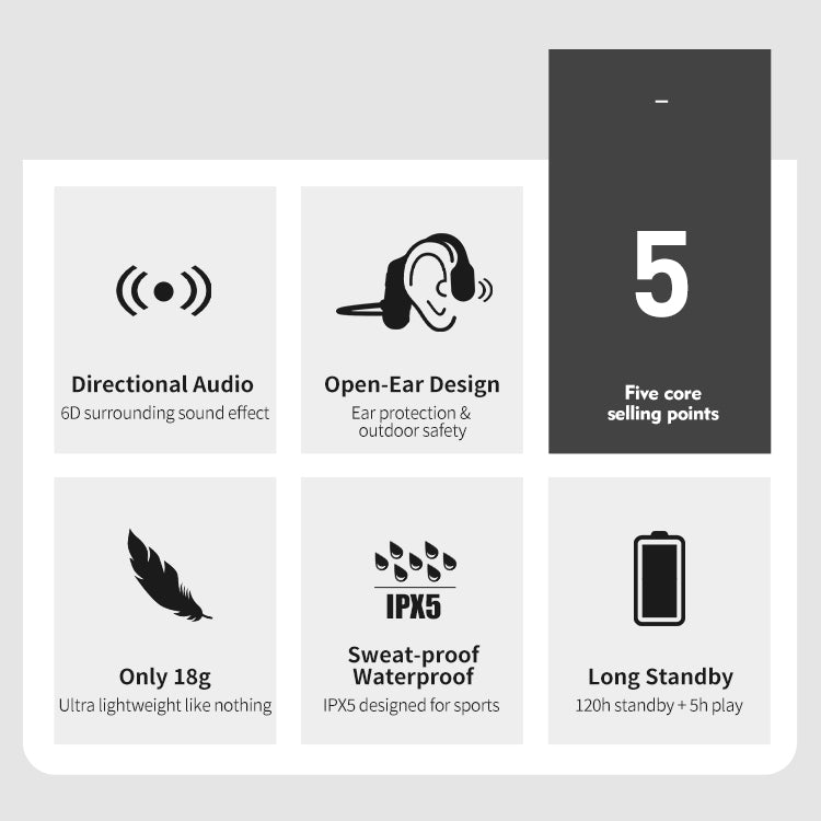 Draadloze bone conduction sport koptelefoon met bluetooth
