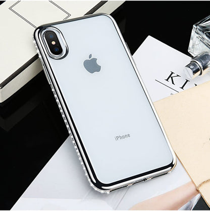 Glitter backcover voor iPhone Xs Max met bergkristallen