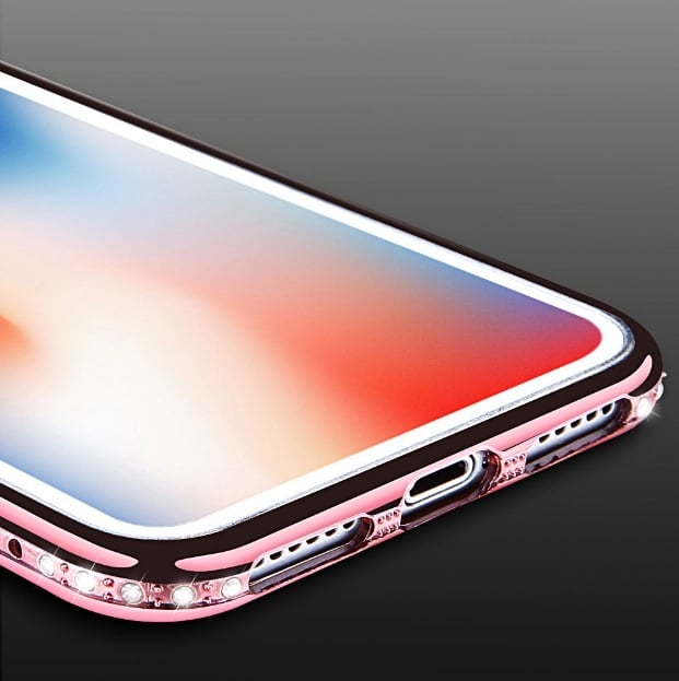 Glitter backcover voor iPhone Xs Max met bergkristallen