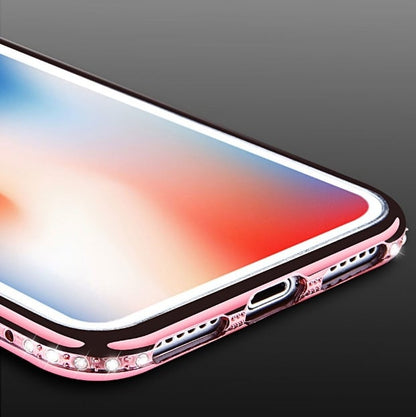 Glitter backcover voor iPhone Xs Max met bergkristallen