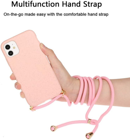 Crossbody TPU Hoesje met Koord voor iPhone 12 Mini Roze