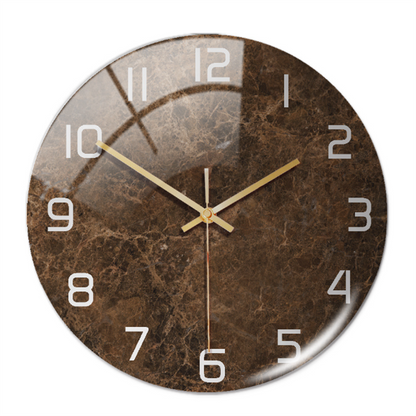 StoneAura Stille Marmerlook Wandklok van Acryl