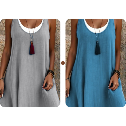 Casual mouwloze tankjurk voor dames met nep-tweedelig design