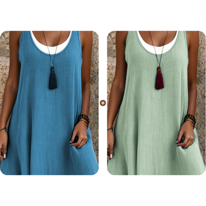 Casual mouwloze tankjurk voor dames met nep-tweedelig design