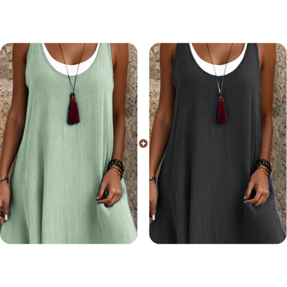 Casual mouwloze tankjurk voor dames met nep-tweedelig design
