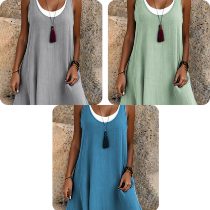 Casual mouwloze tankjurk voor dames met nep-tweedelig design
