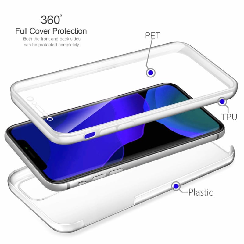 Transparant 360 graden telefoonhoesje voor iPhone 11 Pro Max