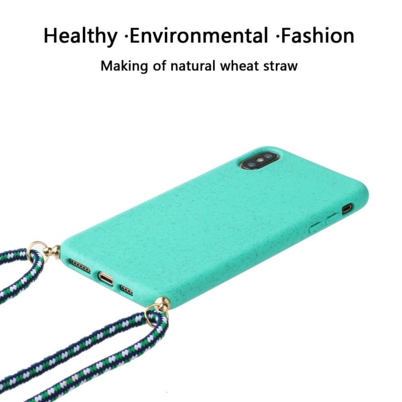 Crossbody TPU telefoonhoesje met verstelbaar draagkoord voor iPhone X / Xs Mint