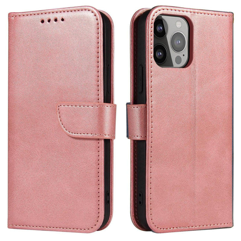 Leren bookcase portemonnee hoesje voor Samsung Galaxy S24 Plus roze