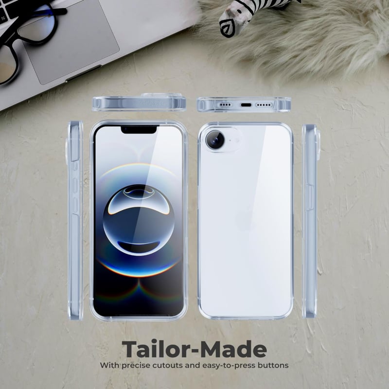 Transparant 360 graden telefoonhoesje voor iPhone 16e en 17e