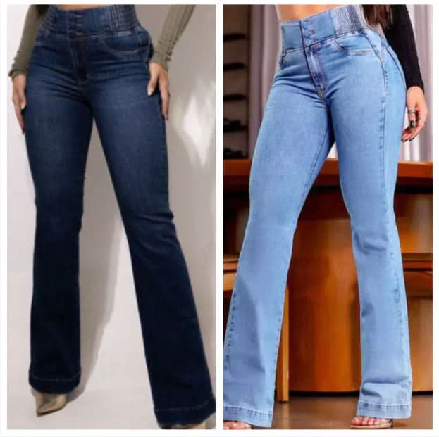 Dames flare stretch jeans met hoge taille | LF10286276C01S