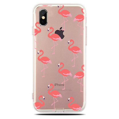 TPU telefoonhoesje met flamingo print voor iPhone X / Xs