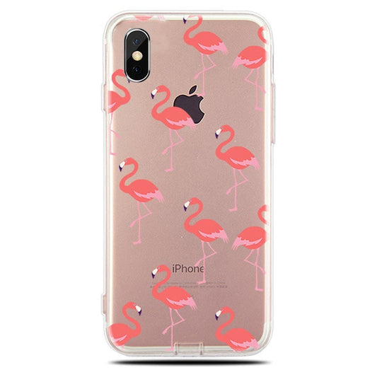 TPU telefoonhoesje met flamingo print voor iPhone X / Xs