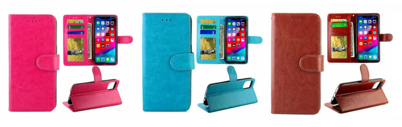 Leren portemonnee hoesje voor iPhone 11 Pro met pasfotovakje