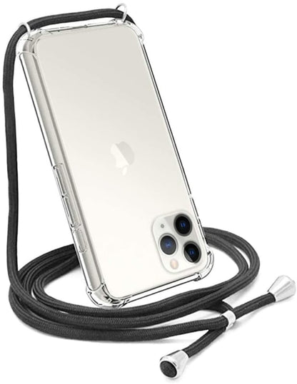 Transparant TPU telefoonhoesje met koord voor iPhone 14 Pro