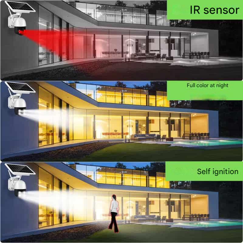 Draadloze 4K beveiligingscamera met zonnepaneel en 360 rotatie