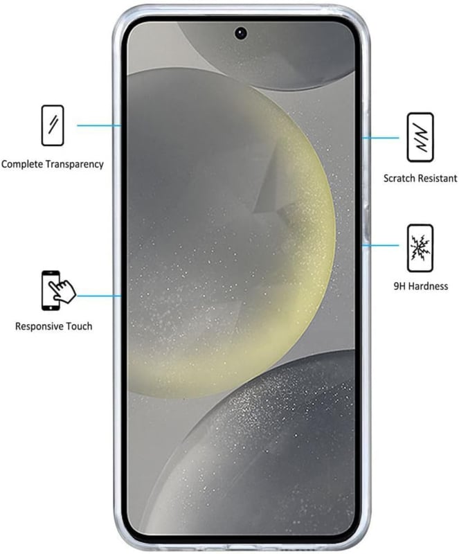 Transparant 360 graden telefoonhoesje met geïntegreerde schermbescherming voor Galaxy S24 Plus