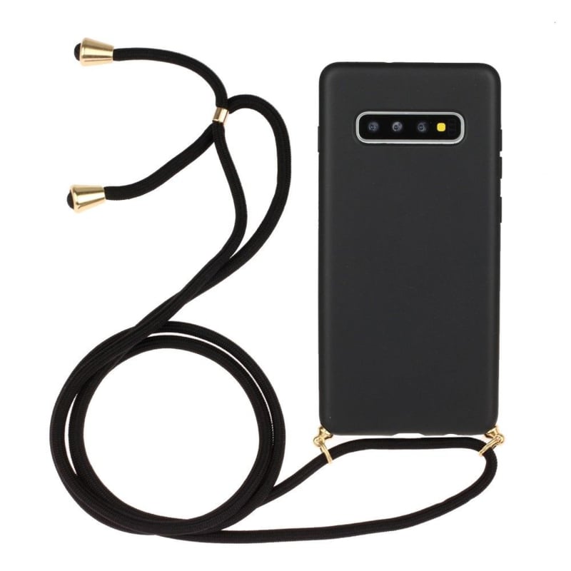 Crossbody TPU hoesje voor Galaxy S10 met verstelbaar koord zwart