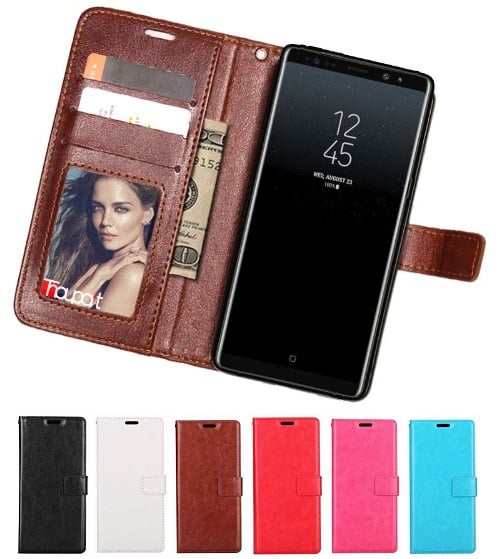 Leren portemonnee hoesje voor Samsung Galaxy Note 8 met pasfotovakje