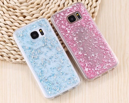 TPU glitterhoesje met bladgoud look voor Galaxy S7