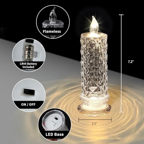 Vlamloze LED Kaarsen met Rozenpatroon Schaduweffect