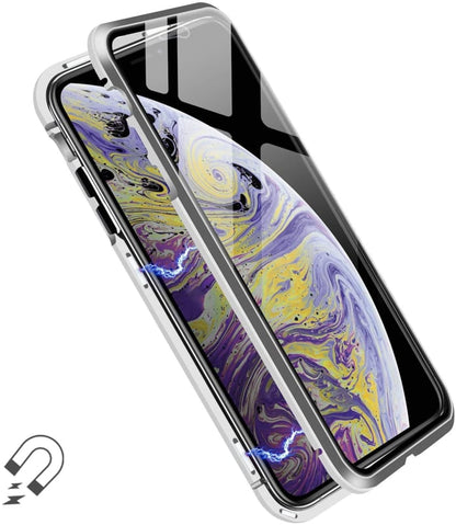 Magnetisch telefoonhoesje met dubbelzijdig glas voor iPhone XR