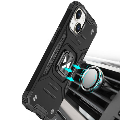 Wozinsky Ring Armor Hoesje voor iPhone 15 met Magneet Zilver